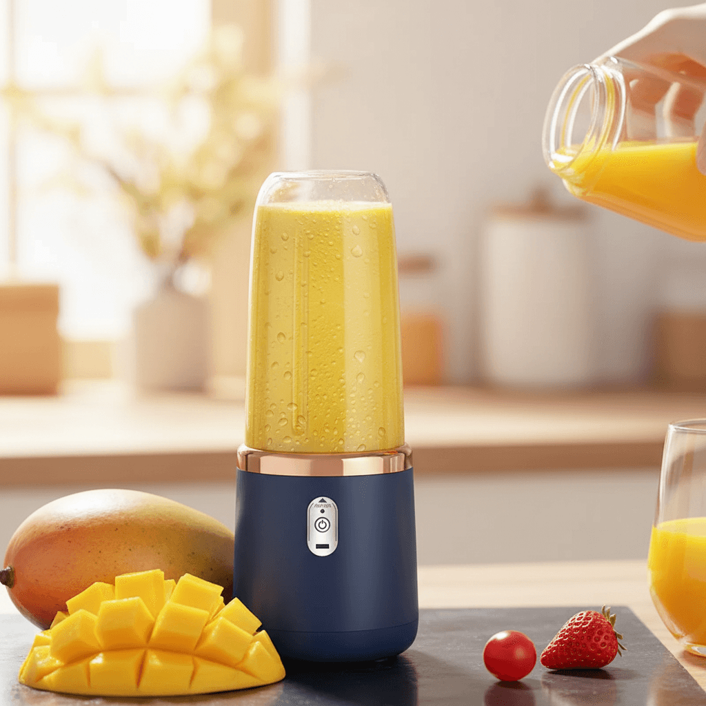 1PCS Juice Extractor Juice Cup Portable Rechargeable Small Juice Cup Home and Outdoor Multifunctional Juice Mixing 2Cups